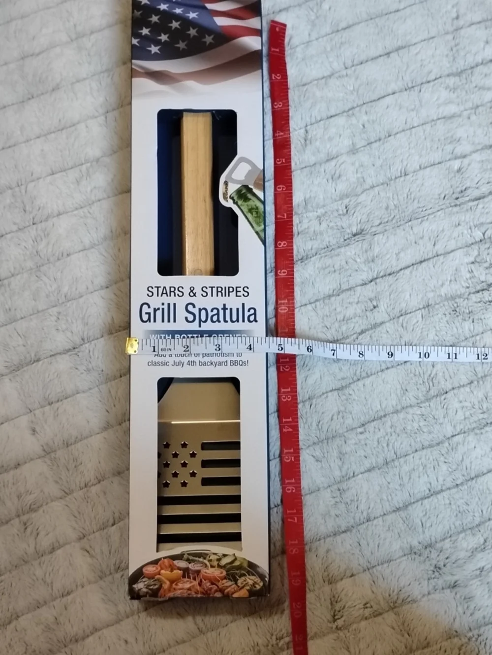 Tailgating? Stars & Stripes Grill Spatula with Bottle Opener Patriotic